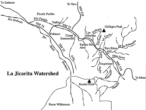 La Jicarita Watershed Map